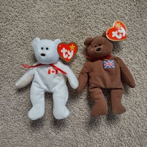 Ty Teenie Beanie Babies Maple and Britannia the Bear